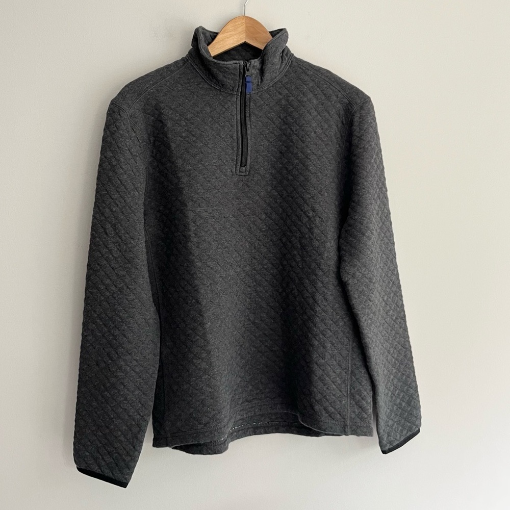 J. Crew Black Zip Up Quilted Sweatshirt size S
